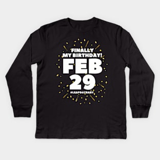 Leap Day Birthday Leap Year Birthday February 29Th 29 2024 Kids Long Sleeve T-Shirt